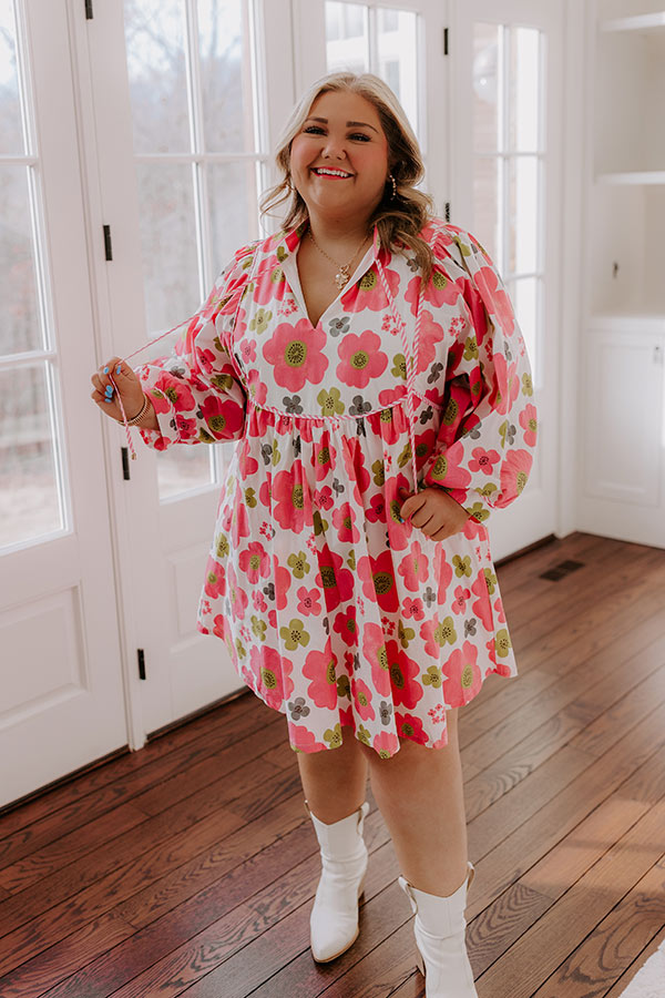 Happy Blooms Floral Mini Dress Curves