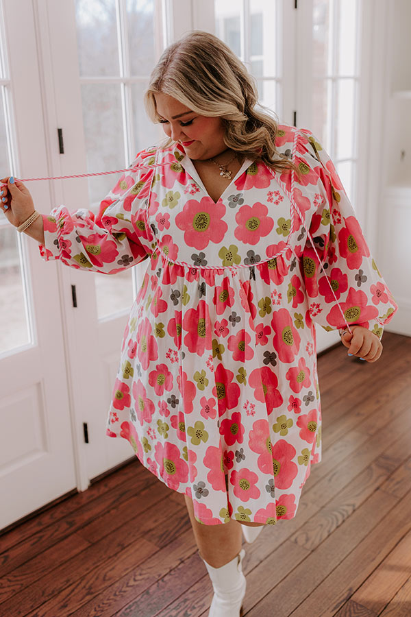 Happy Blooms Floral Mini Dress Curves