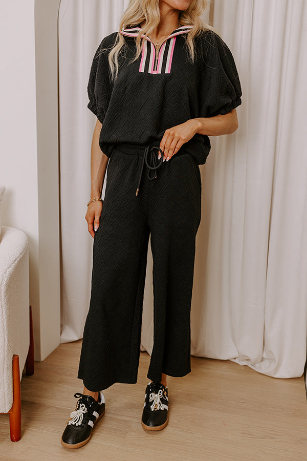 First Class Flight High Waist Knit Pants in Black