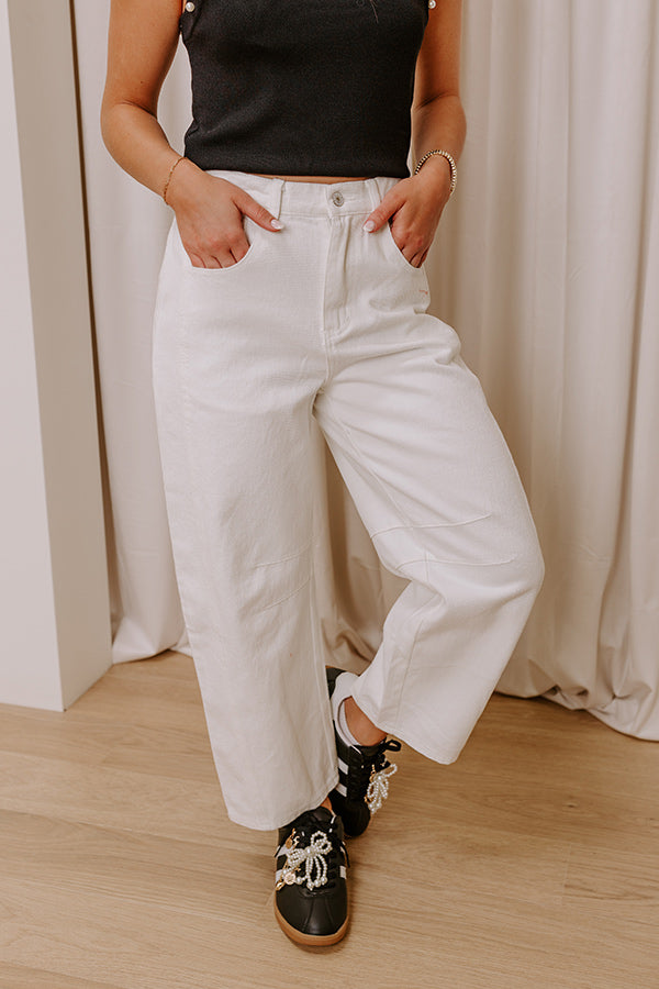 The Cristy High Waist Wide Leg Jean in Ivory