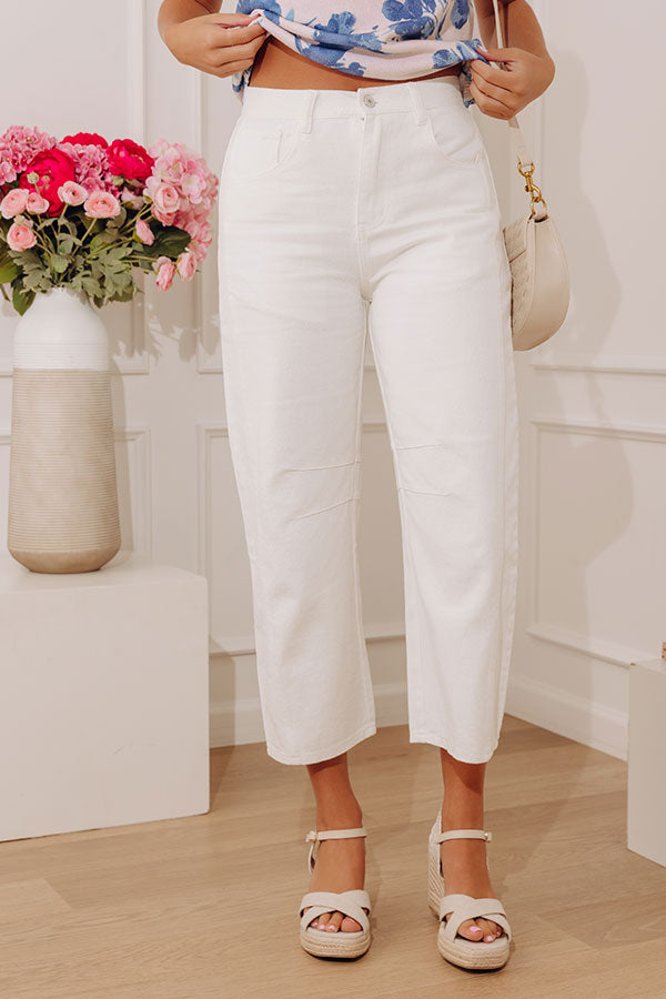 The Cristy High Waist Wide Leg Jean in Ivory