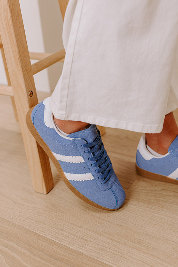 The Sutton Faux Suede Sneaker in Airy Blue