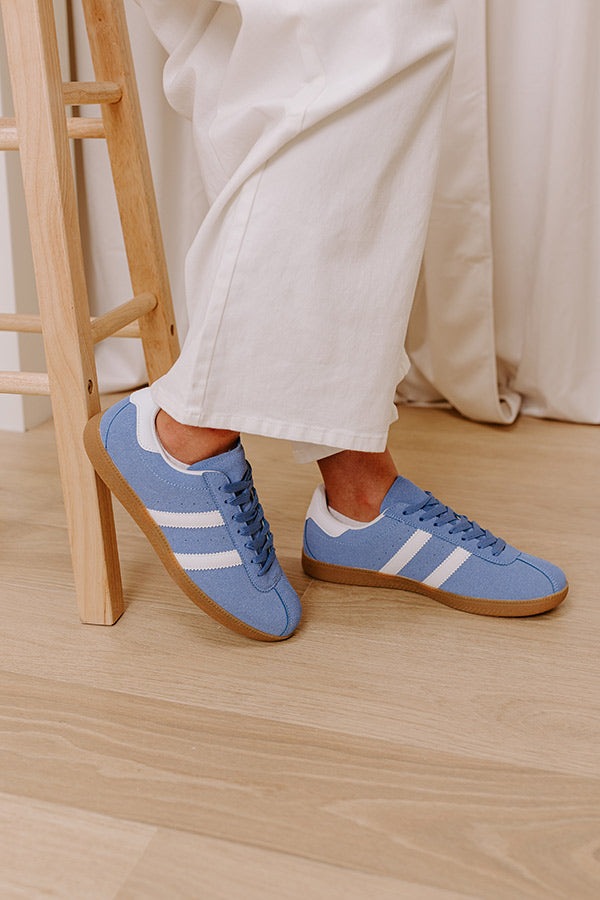 The Sutton Faux Suede Sneaker in Airy Blue