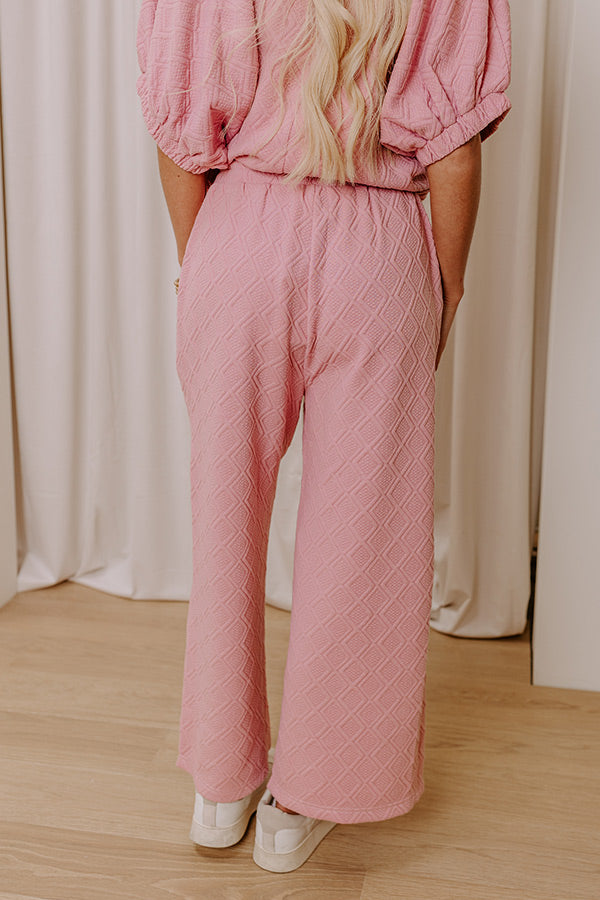 First Class Flight High Waist Knit Pants in Pink