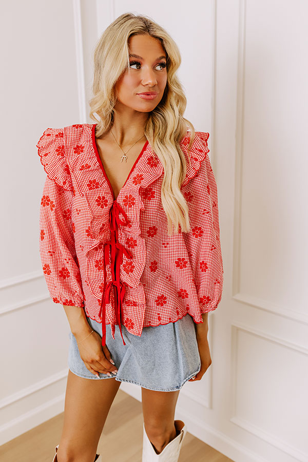 Southern Belle Floral Embroidered Top