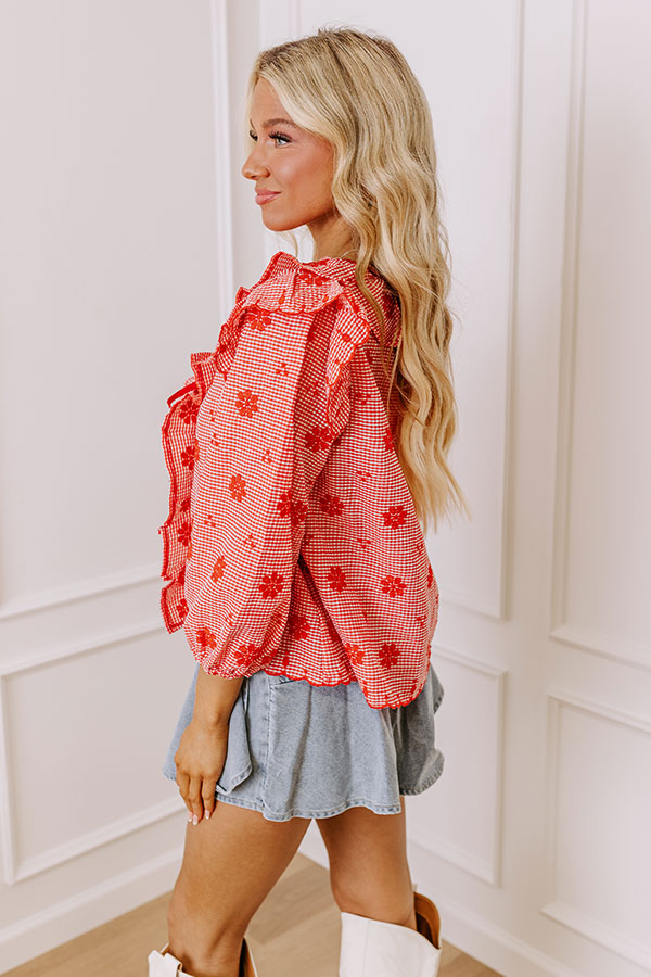 Southern Belle Floral Embroidered Top