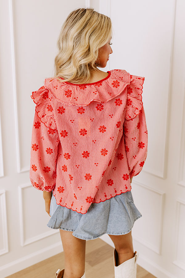 Southern Belle Floral Embroidered Top