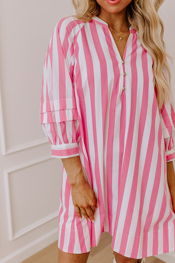 Sippin' Rose Stripe Mini Dress