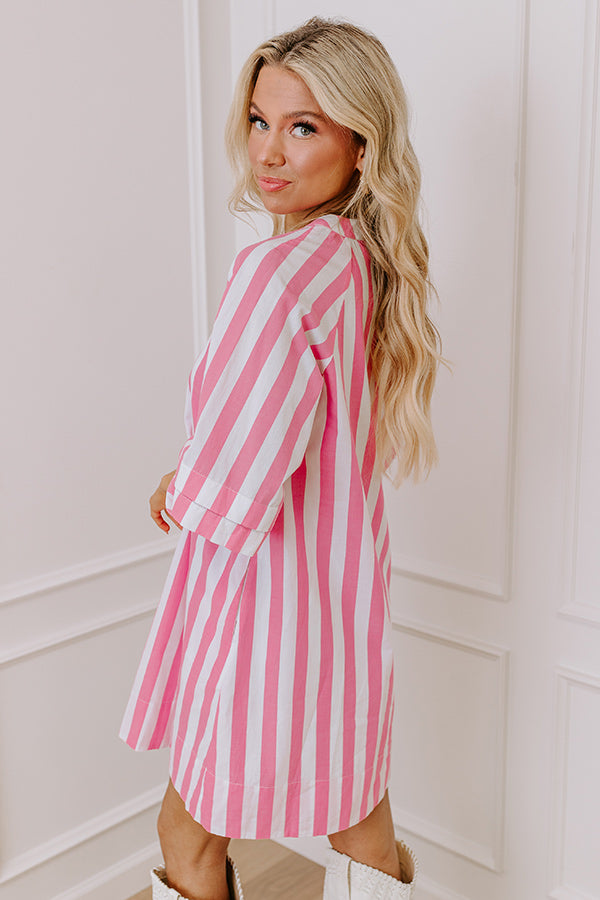 Sippin' Rose Stripe Mini Dress