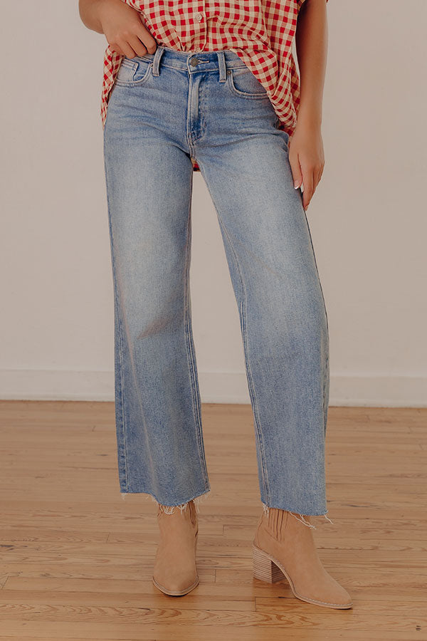 JUST USA Meredith High Waist Wide Leg Jean in Medium Wash Image - 1