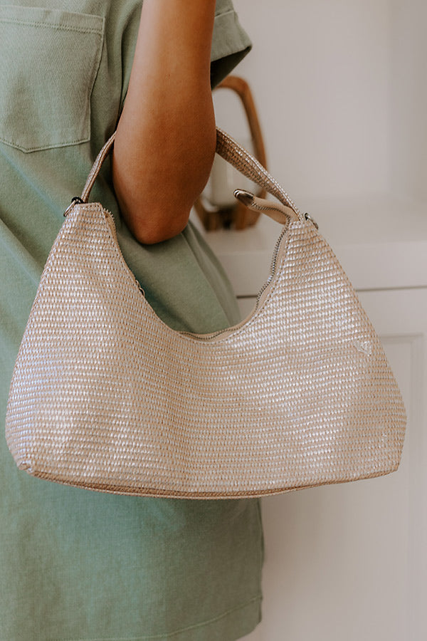 Subtle Shine Woven Purse in Silver