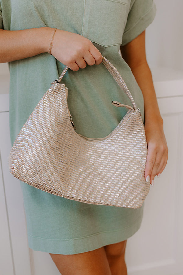 Subtle Shine Woven Purse in Silver