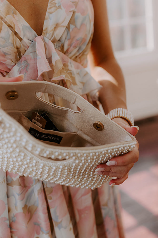 Sweet Moment Pearl Embellished Clutch