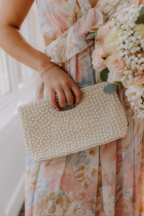 Sweet Moment Pearl Embellished Clutch