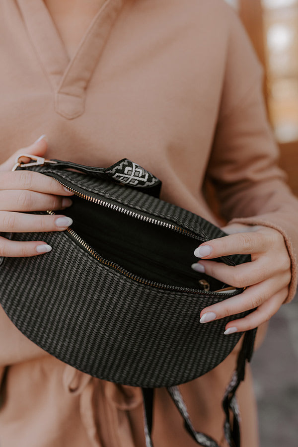 City Chic Faux Leather Fanny Pack in Black