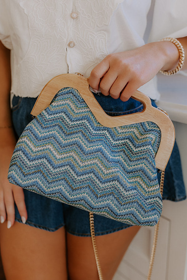 Sunny Days Ahead Woven Purse in Blue