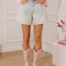 JUST USA Joy High Waist Shorts in Light Wash Image - 1