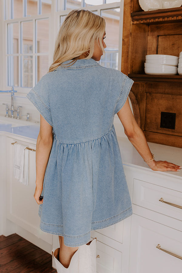 Sunny Day Stroll Denim Mini Dress