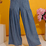 The Vivienne High Waist Wide Leg Chambray Pants Image - 1