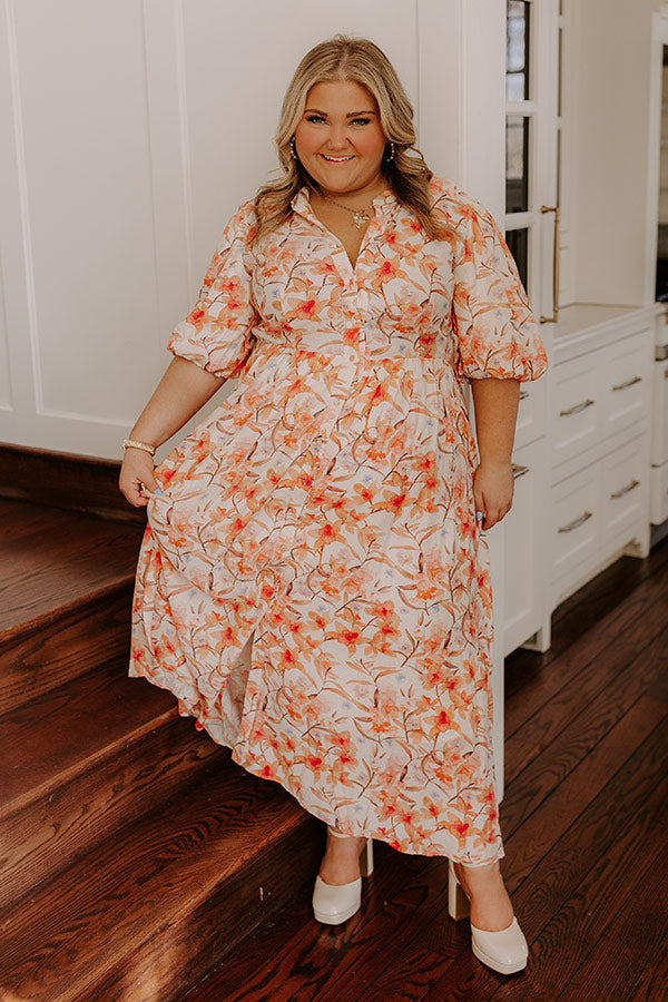 Bellini's Please Floral Midi Dress Curves