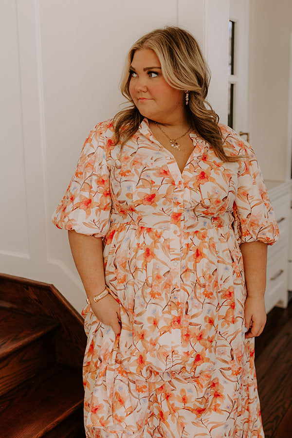 Bellini's Please Floral Midi Dress Curves