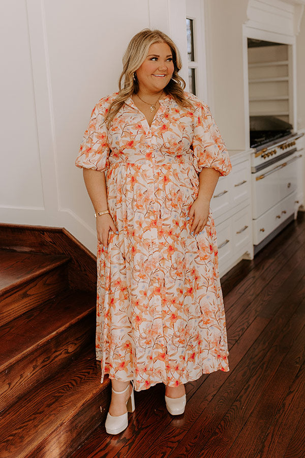 Bellini's Please Floral Midi Dress Curves