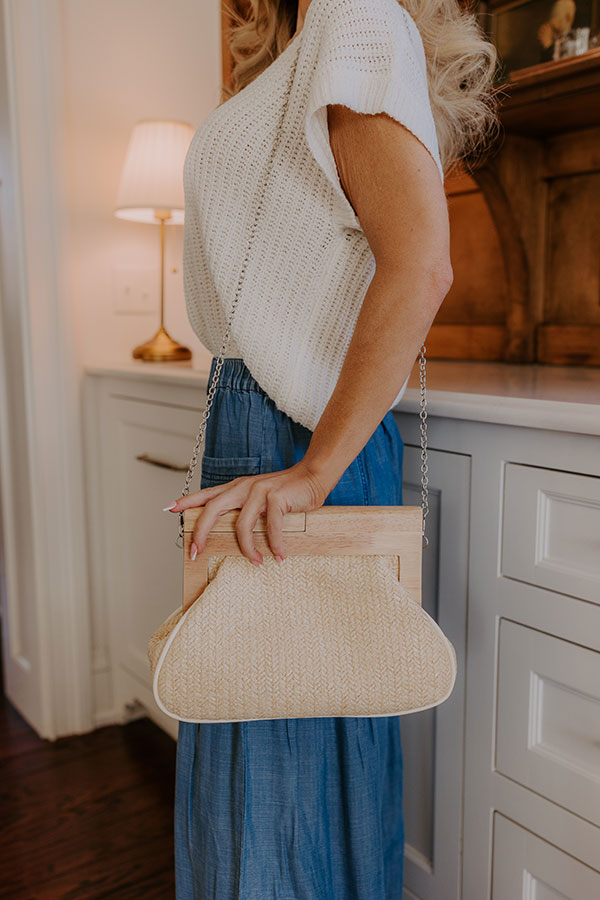 Vacay Mode Raffia Woven Clutch