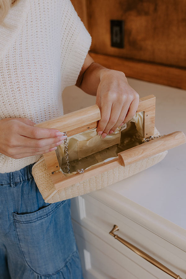 Vacay Mode Raffia Woven Clutch