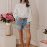 JUST USA Joy High Waist Shorts in Medium Wash Image - 1