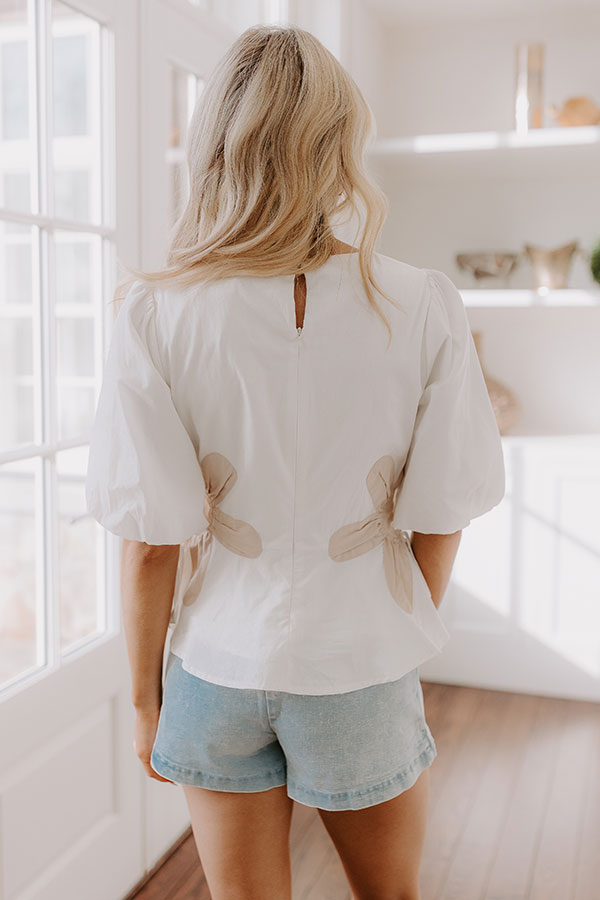 Make A Statement Floral Peplum Top In White