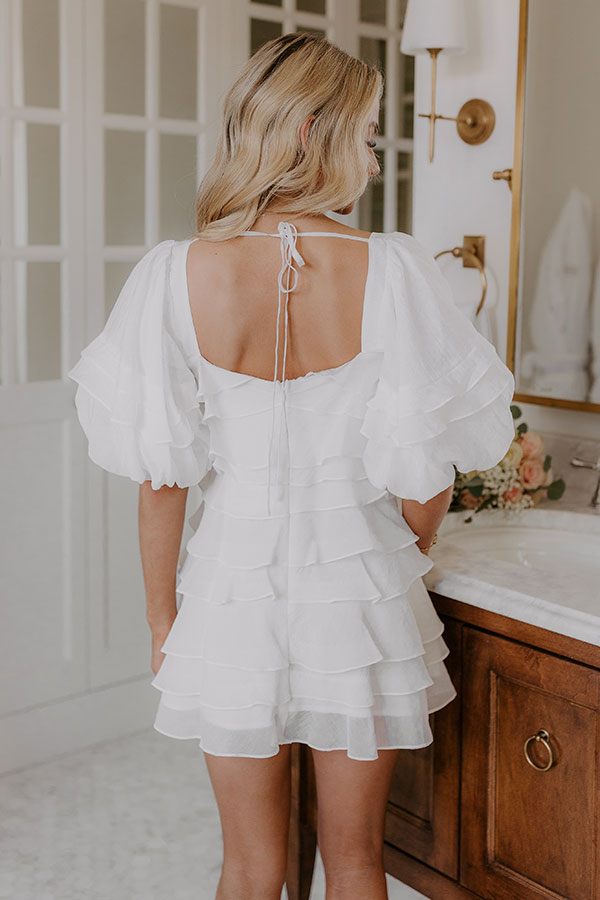 short dress song Love Song Tiered Mini Dress in White