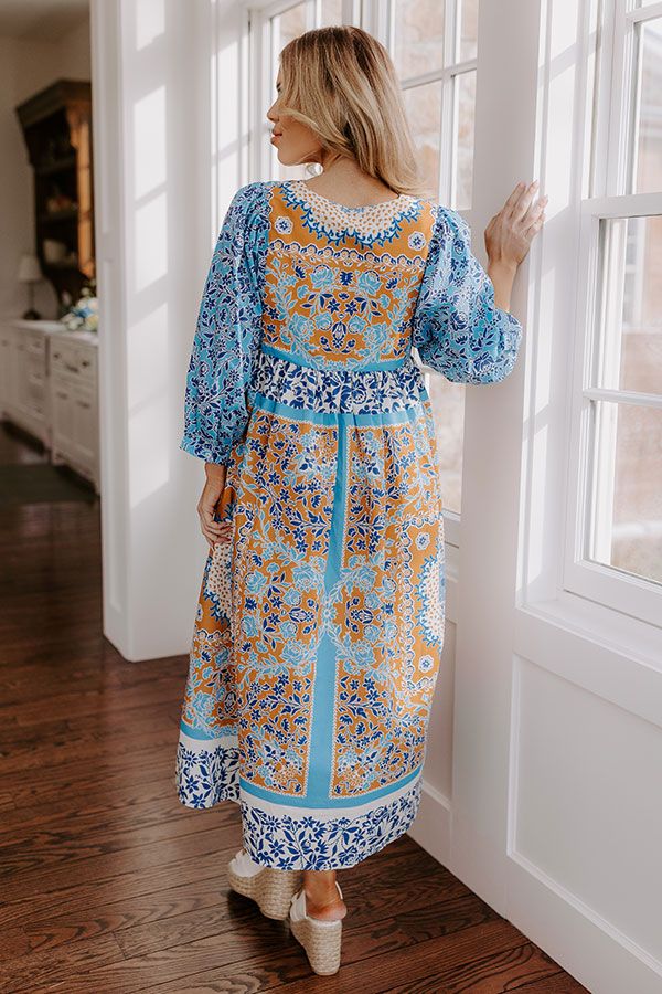 Feeling Boho Floral Midi Dress Xs / Mustard Feeling Boho Floral Midi Dress Xs / Mustard