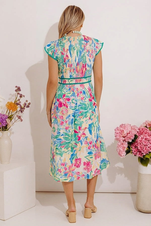 Blooming Beauty Pleated Midi Dress Image - 5