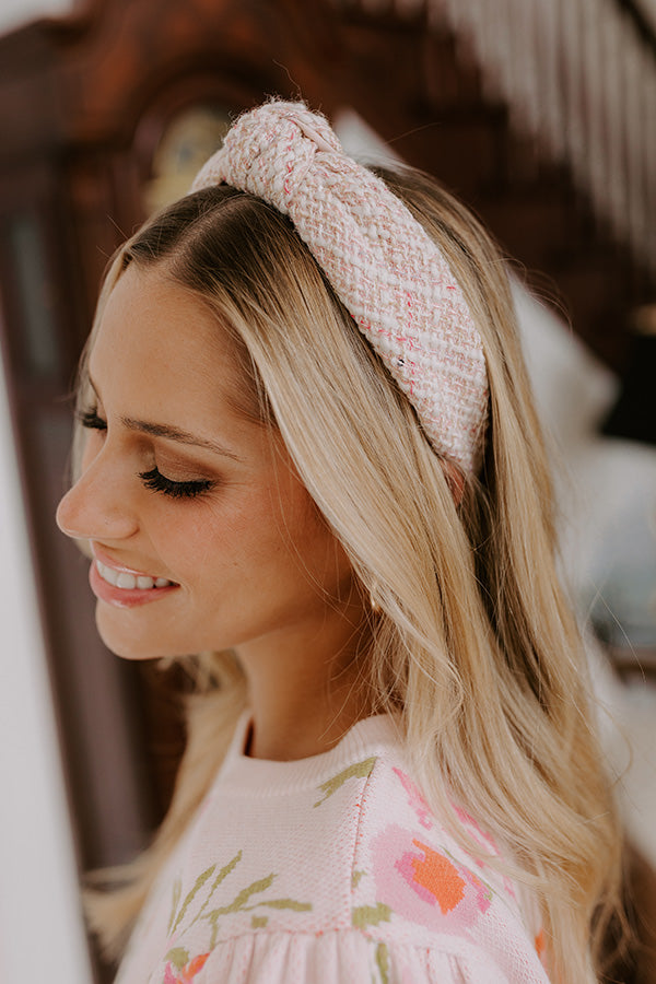 Chic Lifestyle Tweed Headband in Ivory