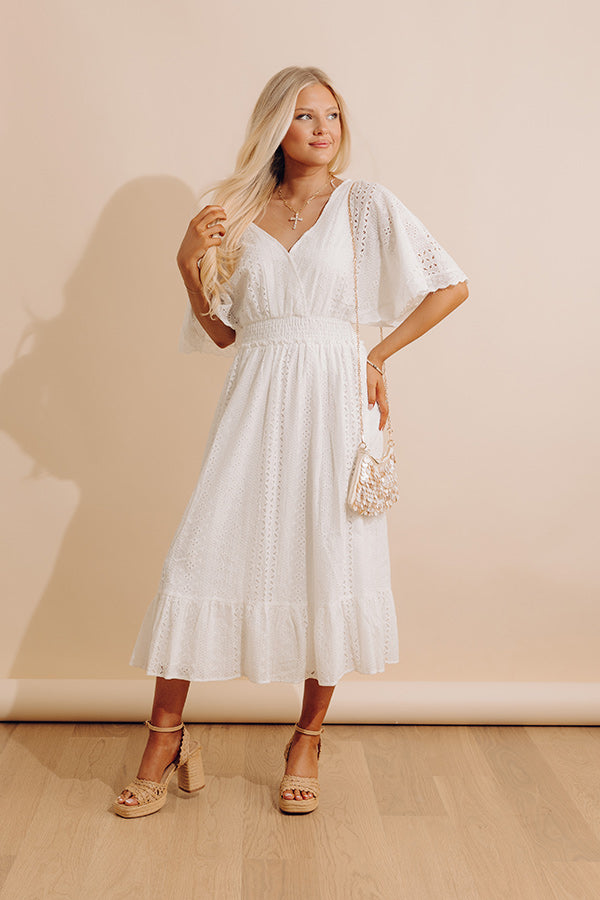Romantic Bliss Eyelet Midi Dress Image - 1