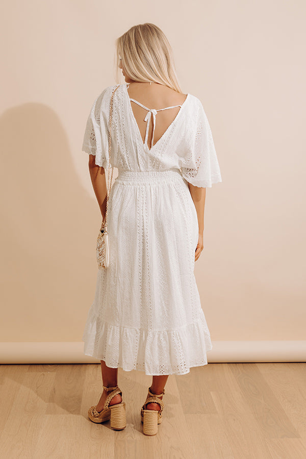 Romantic Bliss Eyelet Midi Dress Image - 3