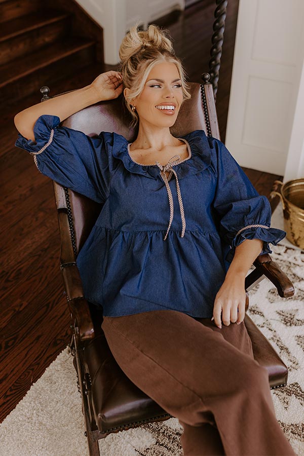 Heartfelt Happiness Chambray Top