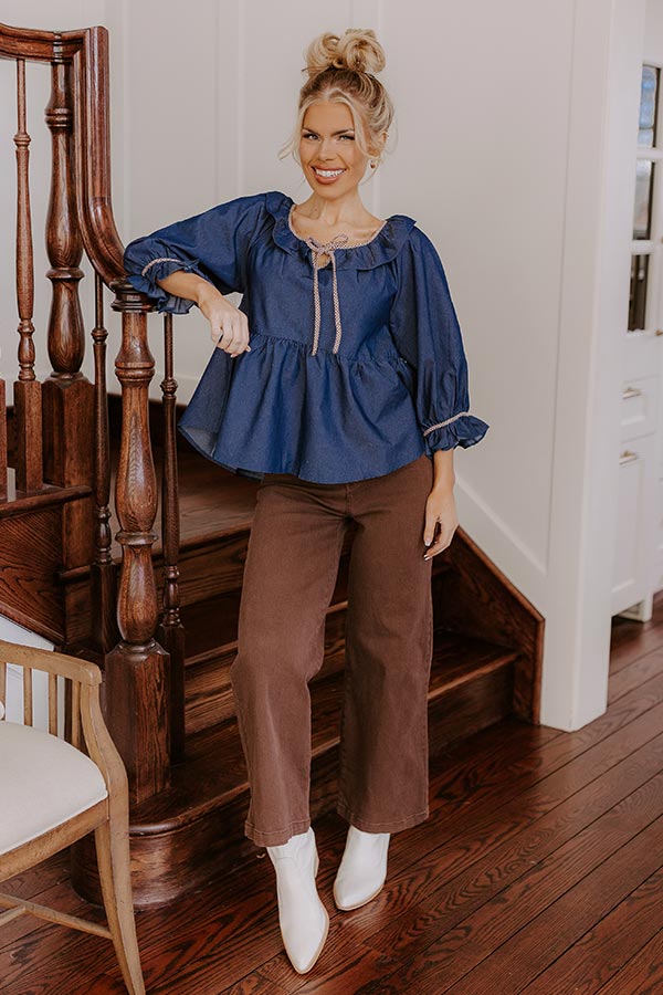 Heartfelt Happiness Chambray Top