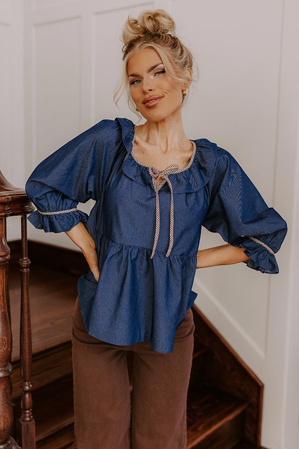 Heartfelt Happiness Chambray Top