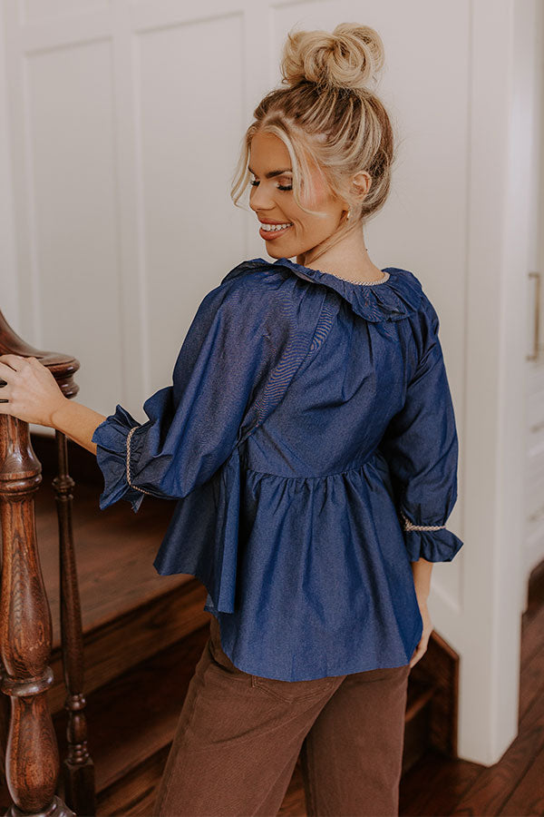 Heartfelt Happiness Chambray Top