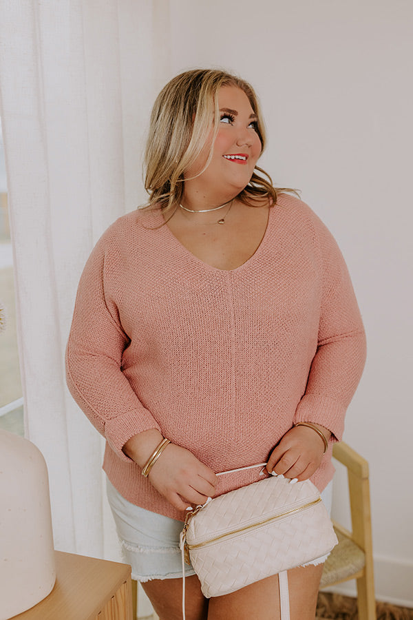 Morning Dew Knit Sweater Top in Blooming Dahlia Curves