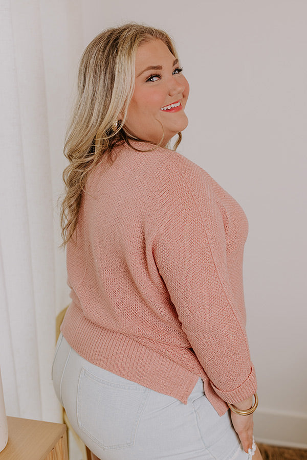 Morning Dew Knit Sweater Top in Blooming Dahlia Curves