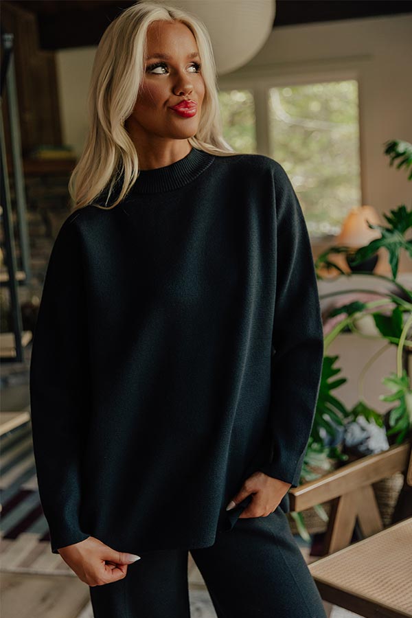 Small Town Bistro Knit Sweater in Black Image - 1
