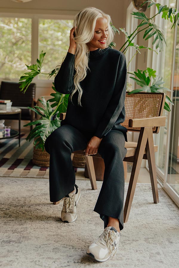 Small Town Bistro Knit Sweater in Black Image - 2
