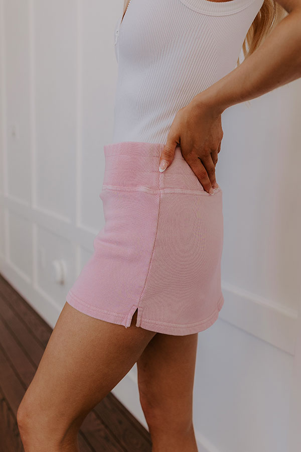 Always On The Go Vintage Wash Skort in Pink