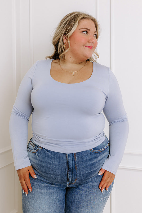 Sassy and Chic Top in Sky Blue Curves