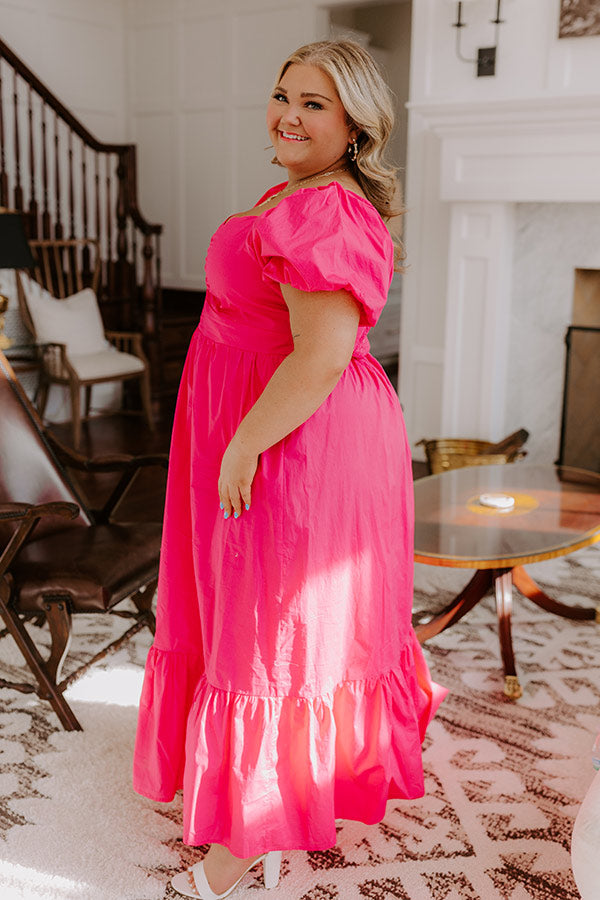 Sweet Serendipity Maxi Dress in Hot Pink Curves