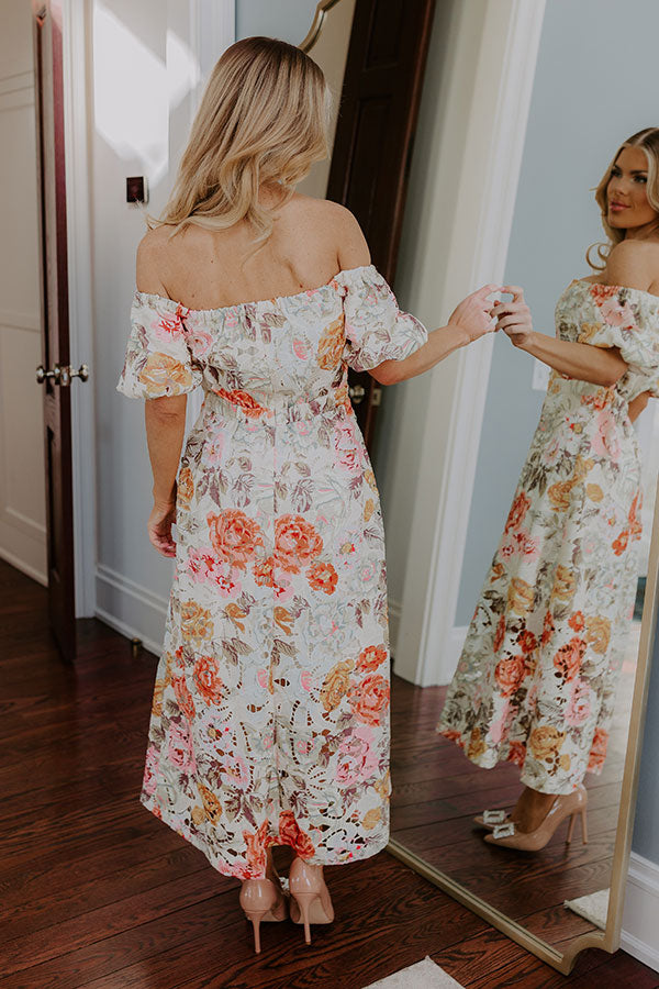 Tea Garden Chic Floral Midi Dress Xs / Sage Tea Garden Chic Floral Midi Dress Xs / Sage