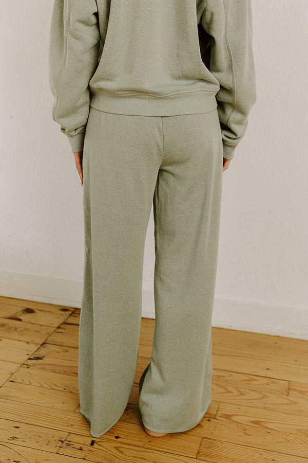 Cozy Lifestyle High Waist Vintage Wash Pants in Sage Image - 4