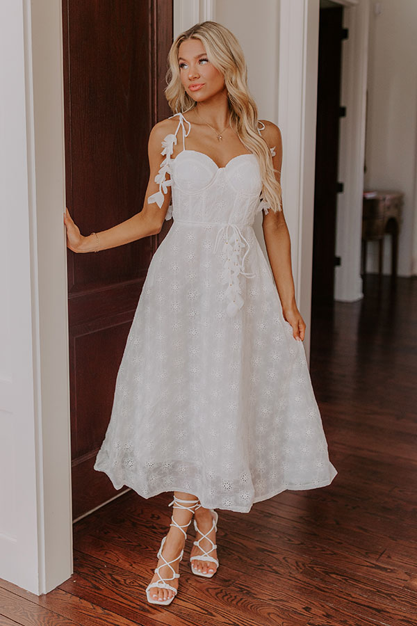 Yes To Forever Eyelet Midi Dress